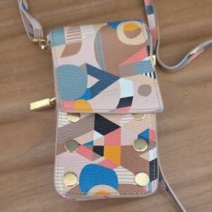 Hammitt Multi-Color Geometric Crossbody Bag with Gold Studs